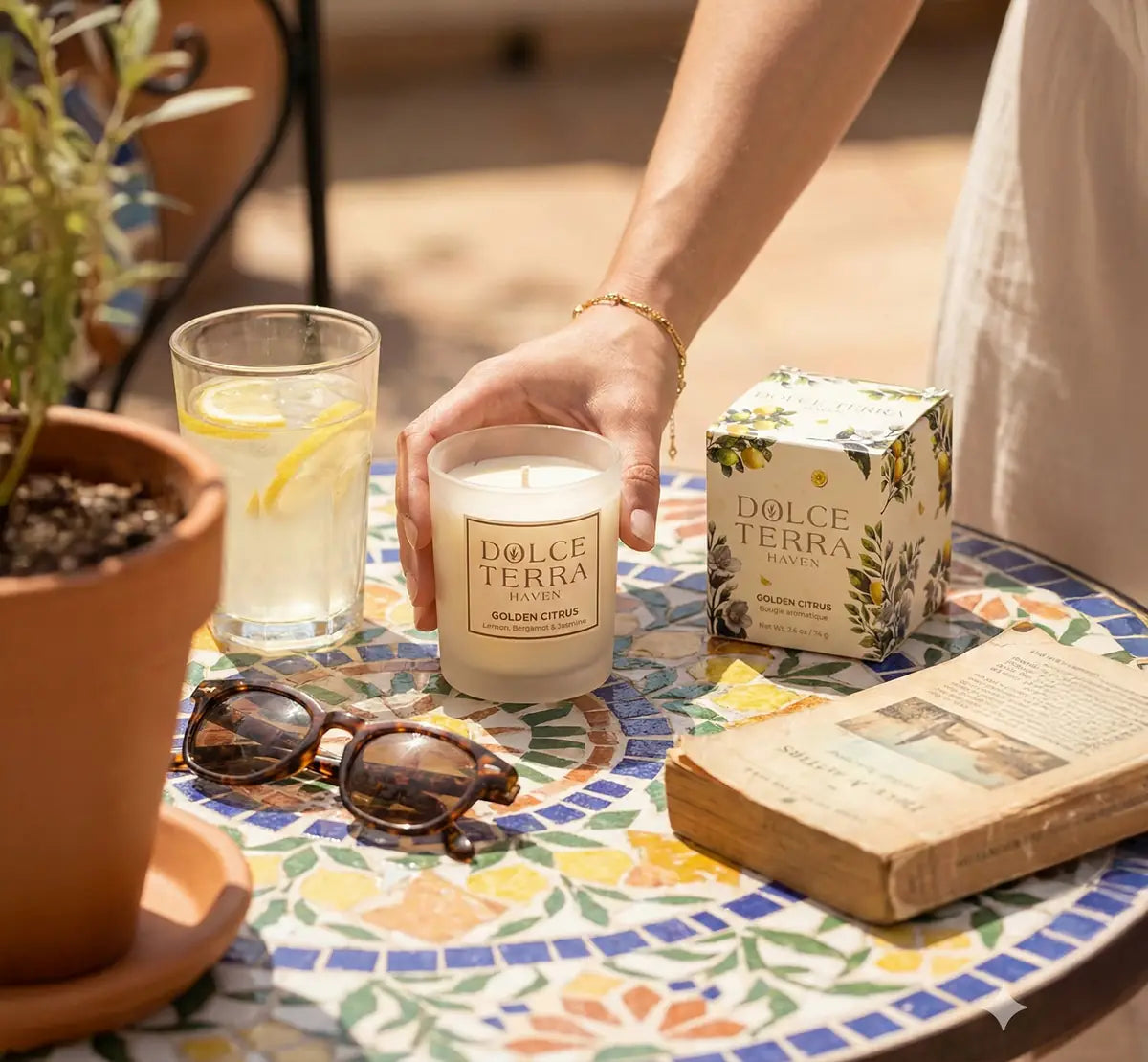 Golden Citrus Poured Candle - Travel Size