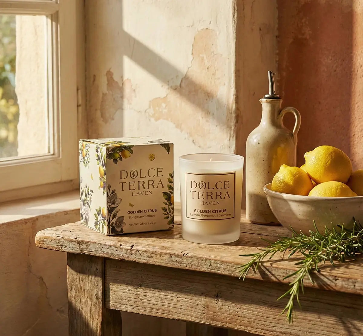 Golden Citrus Poured Candle - Travel Size