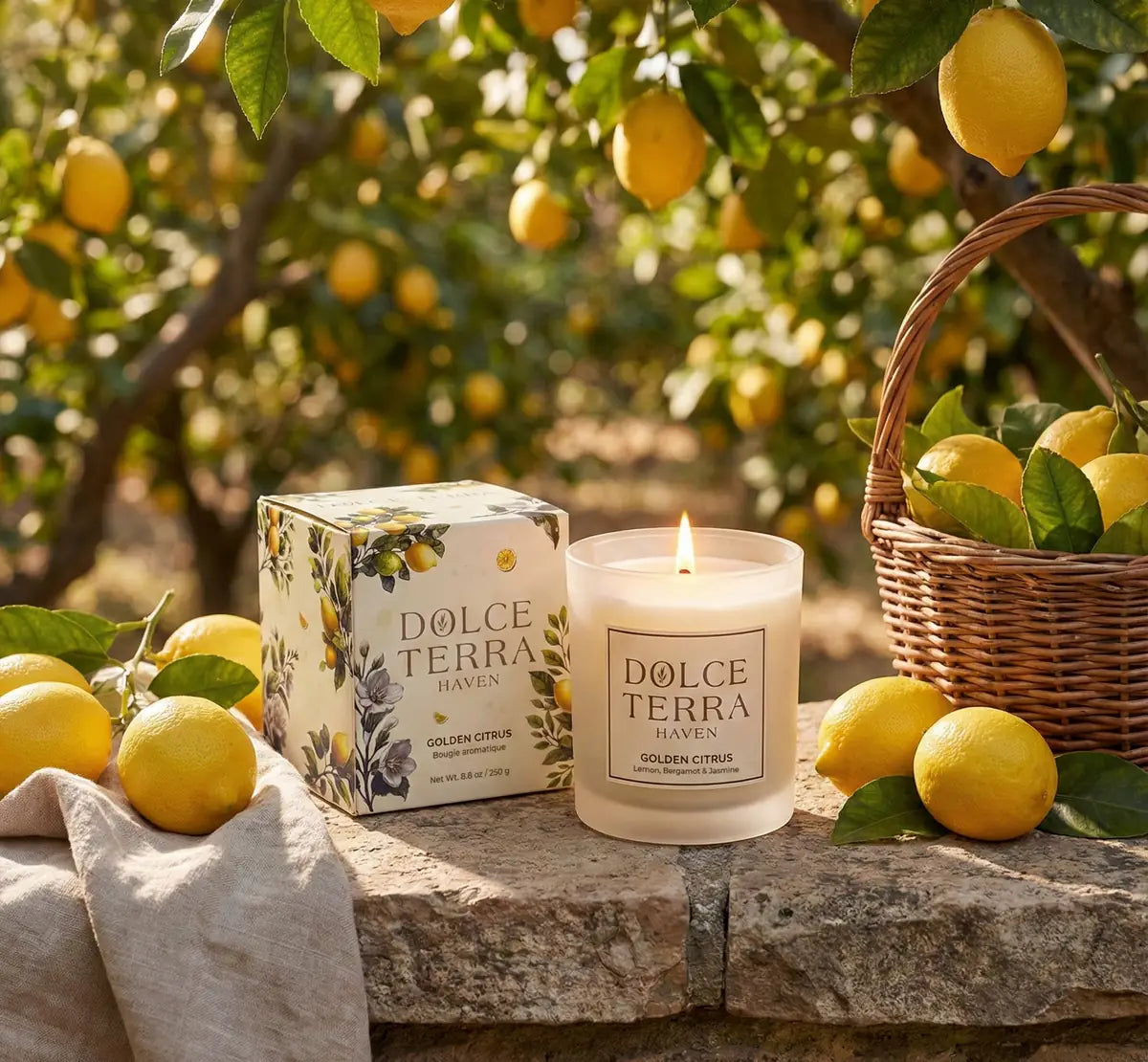 Golden Citrus Poured Candle - 8.8oz