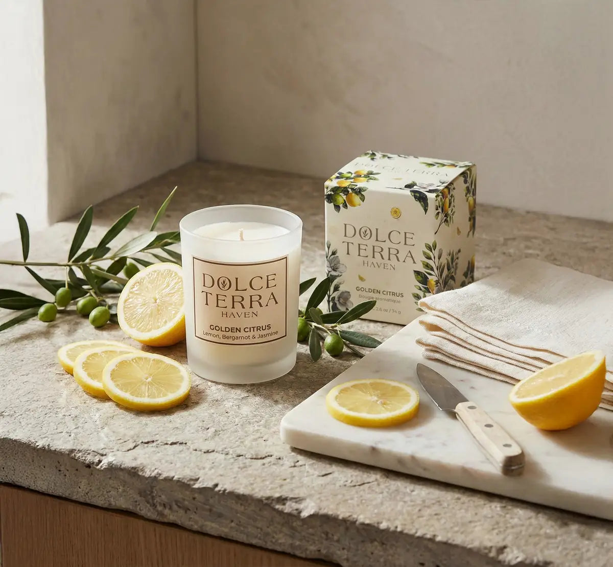 Golden Citrus Poured Candle - Travel Size