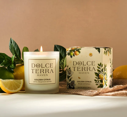 Golden Citrus Poured Candle - 8.8oz